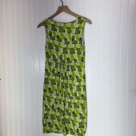 Boden Green Abstract Heart Wrap Tank Dress M US10 Lyocell Sleeveless Midi Artsy - Picture 2 of 8